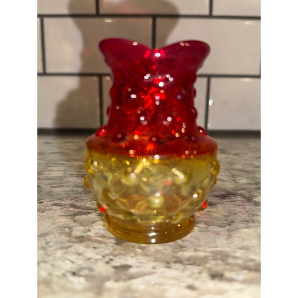 Kanawha Vintage Amberina hobnail 3.5" glass pitcher - Picture 4 of 10